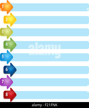 Blank business strategy concept infographic diagram illustration Arrow List Eight Stock Photo