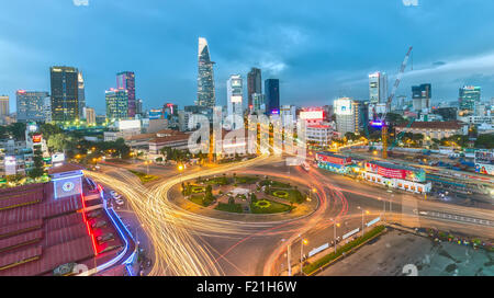 Saigon sparkling at night Stock Photo