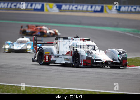FIA WEC 6 hour race Nürburgring race track, Audi Sport Team Joest, Lucas Di Grassi, Loïc Duval, Oliver Jarvis Stock Photo