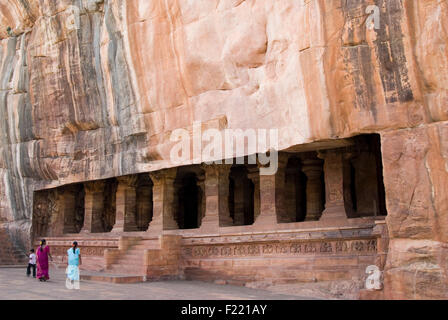 INDIA,KARNATKA,BADAMI BADAMI CAVES- Stock Photo