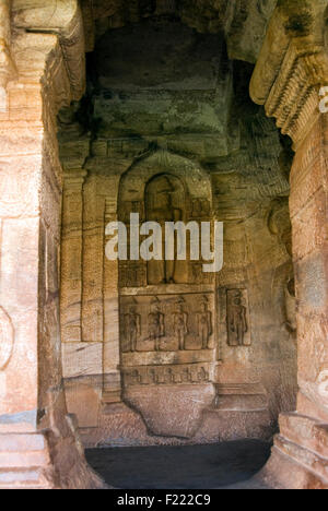 INDIA,KARNATKA,BADAMI BADAMI CAVES- Stock Photo