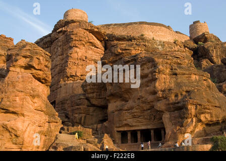 INDIA,KARNATKA,BADAMI BADAMI CAVES - Stock Photo