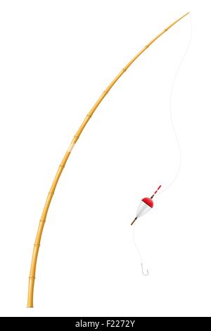 bamboo fishing rod vector illustration isolated on white background Stock Vector