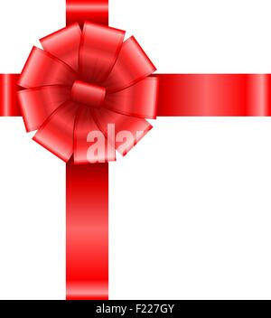 red bow with ribbons vector illustration isolated on white background Stock Vector