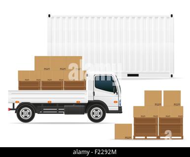 freight transportation concept vector illustration isolated on white background Stock Vector