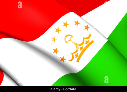 Flag of Tajikistan. Close Up. Stock Photo