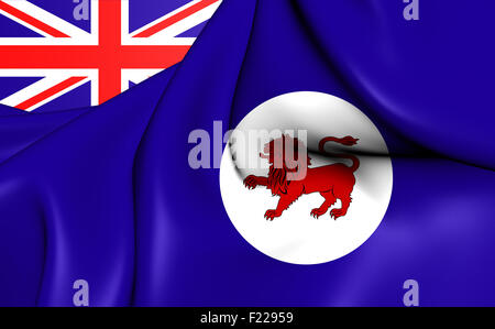 3D Flag of the Tasmania, Australia. Close Up. Stock Photo