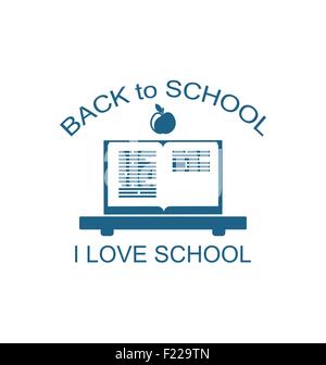 Back to School Logo Flat Icon Stock Vector