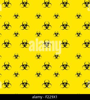 Seamless Pattern with Bio Hazard Signs, Wallpaper Danger Symbols Stock Vector