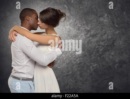 Sensual naked young couple hugging and kissing. Sexy couple