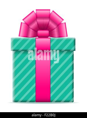 gift box with a bow vector illustration isolated on white background Stock Vector
