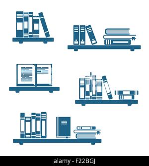 Books on Bookshelves Stock Vector