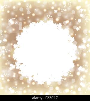 Christmas round frame made in snowflakes on elegant glowing back Stock Vector
