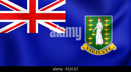 3D Flag of British Virgin Islands. Close Up. Stock Photo