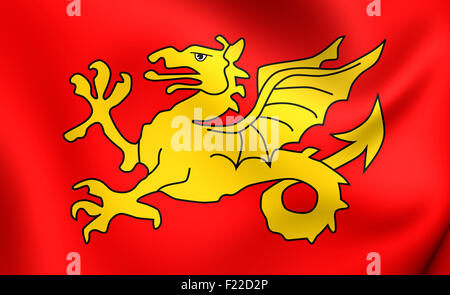 Kingdom of Wessex 3D Flag. Close Up. Stock Photo