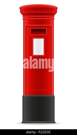 london red mail box vector illustration isolated on white background Stock Vector