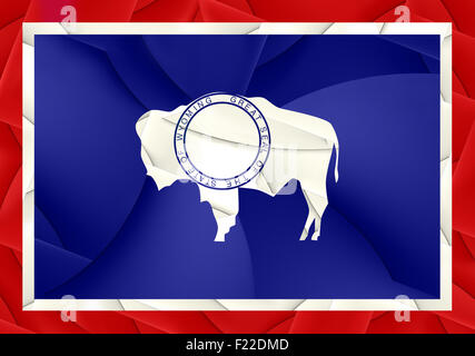 Flag of Wyoming, USA. Close Up. Stock Photo