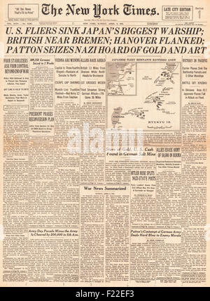 1945 New York Times front page reporting Funeral of US President ...