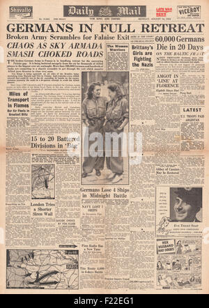 1944 Daily Mail front page reporting Battle for Normandy Stock Photo