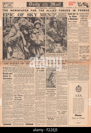 1944 Daily Mail front page reporting Battle for Arnhem Stock Photo