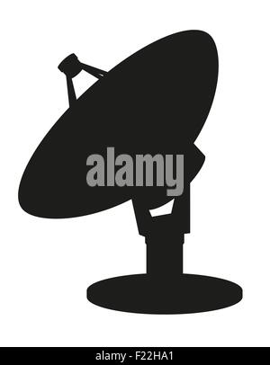 satellite dish black silhouette vector illustration isolated on white background Stock Vector