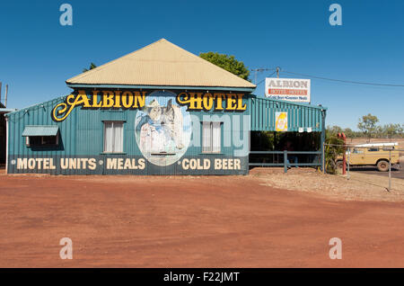 The traditional Queensland 'Albion Hotel' in Normanton, Gulf Country, Australia Stock Photo