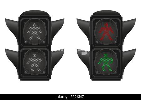 traffic light for pedestrians vector illustration isolated on white background Stock Vector