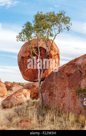 Karlu Karlu or Devils Marbles - the rocks near Tennant Creek are the eggs of the rainbow serpents, the Aborigines say