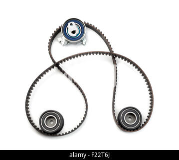 Still Life Belt and roller. Isolate on white background. Stock Photo