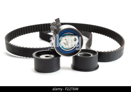 Still Life Belt and roller. Isolate on white. Stock Photo