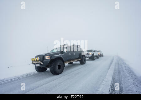 Super Jeep tour in the winter, Central Highlands, Iceland Stock Photo