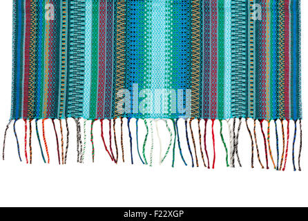 Trendy blue striped scarf closeup. Isolate on white. Stock Photo
