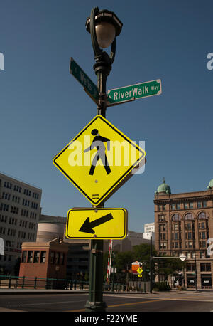 Road signs, Milwaukee, Wisconsin, USA Stock Photo