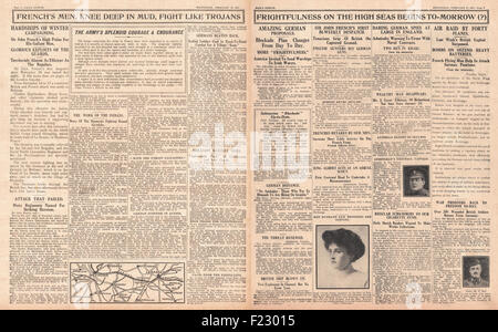 1915 Daily Sketch British and French Forces Attack in Belgium and France Stock Photo