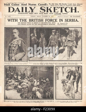 1915 Daily Sketch British Forces in Serbia Stock Photo