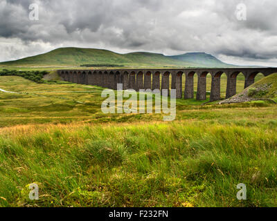The Ribblehead Viaduct and Ingleborough Yorkshire Dales England