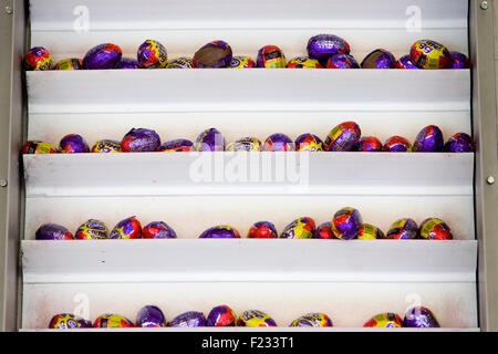 United Kingdom, Bournville : A picture shows the production line for Cadbury Creme Eggs in Bournville. Stock Photo