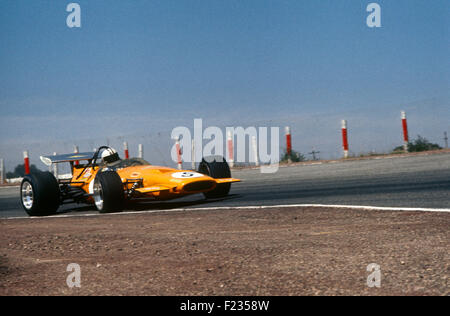 Denny Hulme in a McLaren Cosworth M14A, Spanish GP Jarama 19 Apirl 1970 Stock Photo