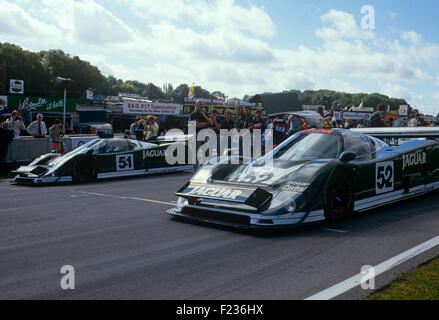 51 Alan Jones and Jean-Louis Schlesser Jaguar XJR, 52 Jan Lammers and Hans Heyer Jaguar XJR, Brands Hatch 1000km, 22 September 1985 Stock Photo