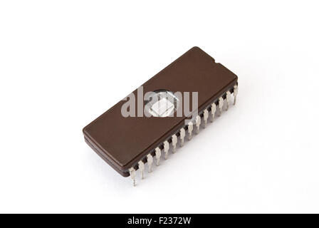 Electronic chip on the white background Stock Photo