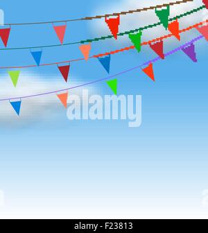 Multicolored Buntings Flags Garlands Stock Vector