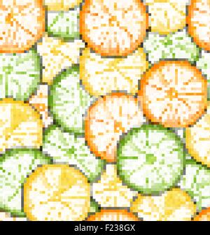 Seamless Pattern with Oranges, Lemons and Limes Stock Vector