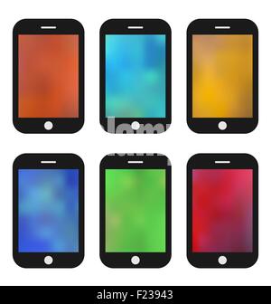 Set of colorful wallpaper for mobile phones. Blurred Backgrounds Stock Vector