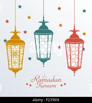 Intricate Colorful Arabic Lamps Stock Vector
