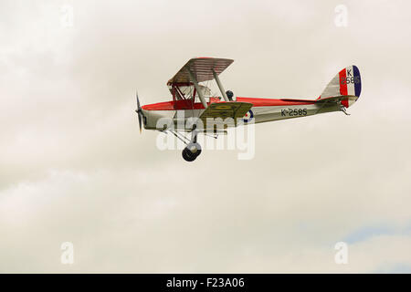 De Haviland Tiger Moth RAF basic trainer in the air Stock Photo