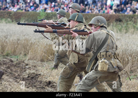 World war 11 soldiers on the battlefield Stock Photo