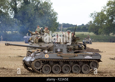 World war 11 soldiers on the battlefield in Tanks Stock Photo