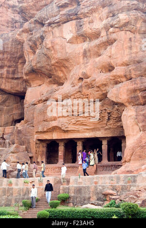 INDIA,KARNTKA,BADAMI BADAMI CAVES- Stock Photo