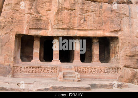 INDIA,KARNATKA,BADAMI BADAMI CAVES- Stock Photo