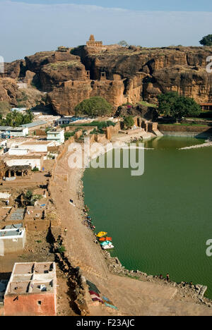 INDIA,KARNATKA,BADAMI BADAMI CAVES- Stock Photo